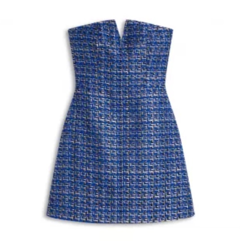 Scanlan Theodore Tinsel Tweed Strapless Dress Size 10 NWT